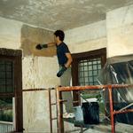 Athens Georgia, Buena Vista Ave. - Complete restoration of historic home. Photo shows I'm washing scraped plaster walls with a TSP solution to help with the lead paint removal.